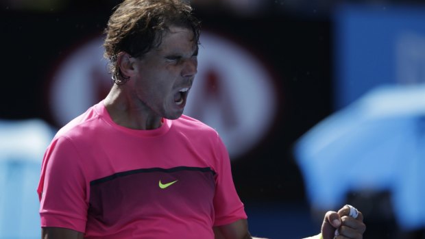 Luminous: Spain's Rafael Nadal sported pink.