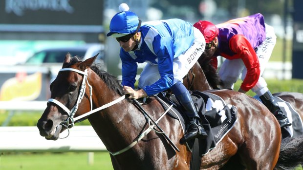 As expected: Winx wins from Dibayani in last year's Chipping Norton Stakes.
