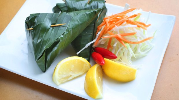 The steamed banana leaf fish wrap – think a Burnese take on a tamale.