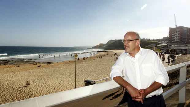 Luke Foley at the beach in Newcastle.