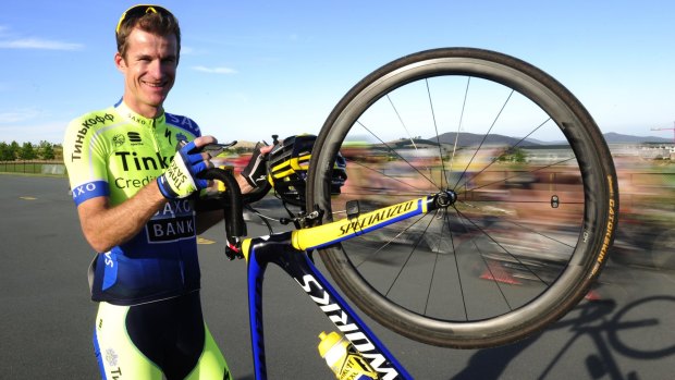 Michael Rogers, back training in his hometown Canberra