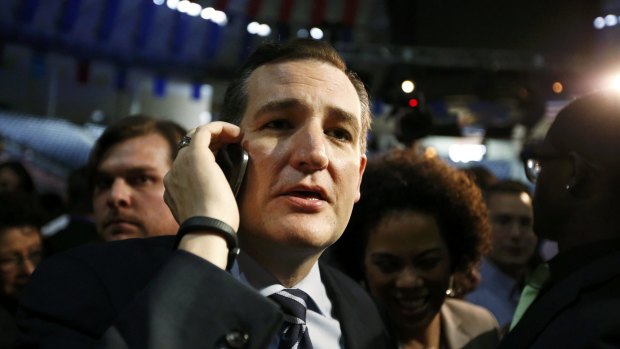 US Senator Ted Cruz after he announced his candidacy for president during an event at Liberty College.