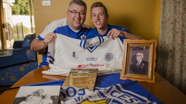 David Packwood, with his son Ben, is a die-hard Leicester supporter.