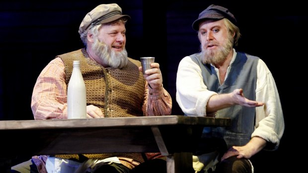 Mark Mitchell and Anthony Warlow in <i>Fiddler on the Roof</i>.