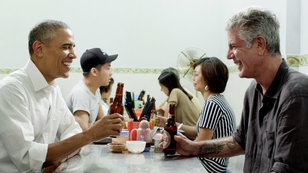 Anthony Bourdain and President Obama sat down for a meal in Hanoi.