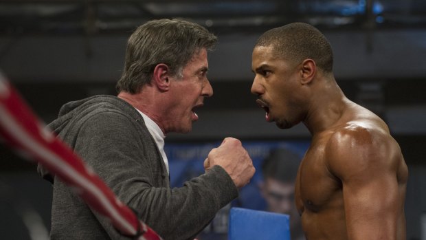 Sylvester Stallone returns to his character, Rocky, in <i>Creed</i>, training Adonis Johnson, played by Michael B. Jordan.