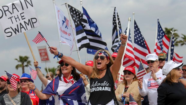 Trump supporters rally in California this month.