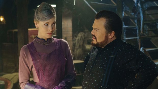 Cate Blanchett, left, and Jack Black in The House With A Clock in Its Walls.