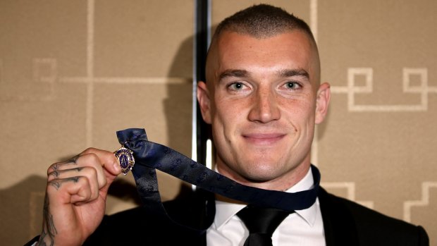Dustin Martin and his Brownlow Medal.