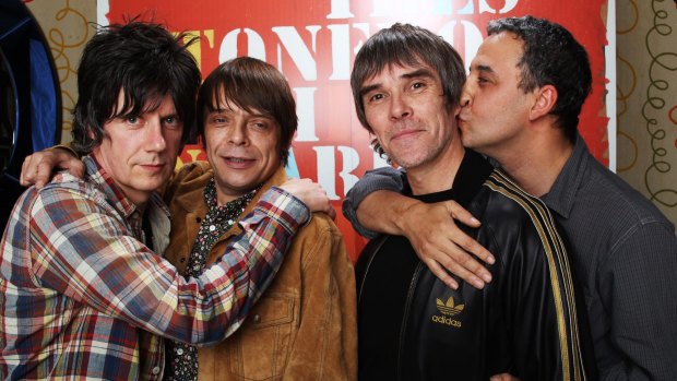 Reformed: The Stone Roses, from left, John Squire, Mani, Ian Brown and Reni. 