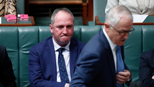 Prime Minister Malcolm Turnbull and Deputy Prime Minister Barnaby Joyce during question time on Wednesday.