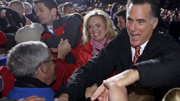 Former Republican presidential candidate Mitt Romney and his wife, Ann, campaigning in 2012.