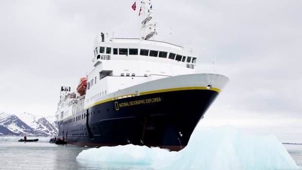 The National Geographic Explorer can accommodate 148 passengers on its Land of the Ice Bear tour. 