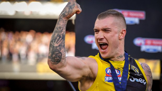 Dustin Martin on Saturday. 