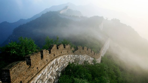 Mist and smog can often hide the expansive views available from the Great Wall of China.
