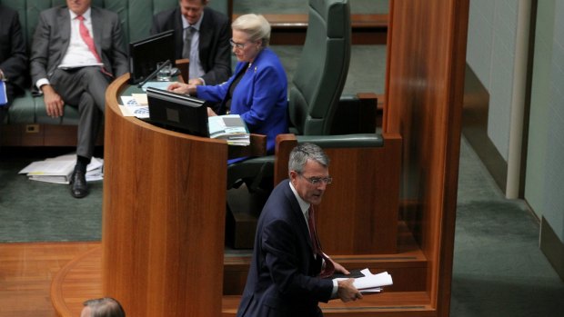 An outraged shadow attorney-general Mark Dreyfus is thrown out of the chamber.