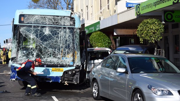 Five people were injured in a bus crash on Miller Street in Cammeray.