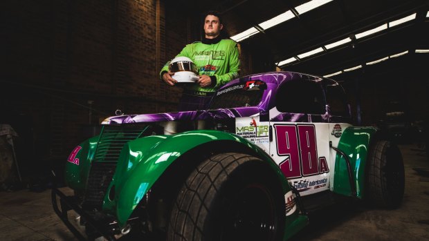 Speedway racer Liam Heaton is leading the Legend Cars pro champs and on track to win an all expenses paid trip to compete in America. Photo: Jamila Toderas
