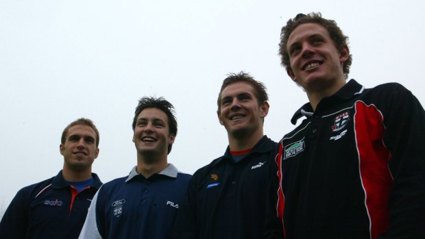 Super draft: 2001 draftees (from left) Chris Judd, Jimmy Bartel, Luke Hodge and Luke Ball.