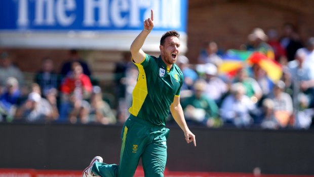 Early scalps: Kyle Abbott dismissed Aaron Finch and David Warner in his opening two overs.