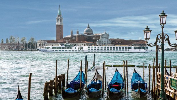 Uniworld's River Countess sailing in Venice.