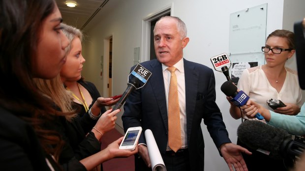 Communications Minister Malcolm Turnbull gives his explanation of the eye roll on Tuesday.