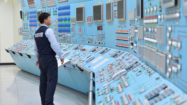 A worker at the Korea Hydro and Nuclear Power Co in South Korea.