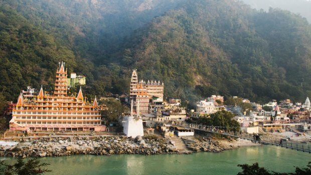 Temple town Rishikesh on the Ganges River, where Richardson mixed meditation and motorcycle rides into the mountains.