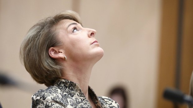 Minister for Employment Michaelia Cash during a Senate estimates hearing at Parliament House in Canberra on Thursday.
