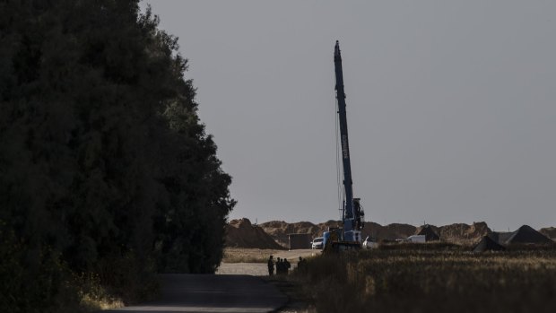 An Israeli military drill searches for tunnels on the southern Israel and Gaza border earlier this month. 