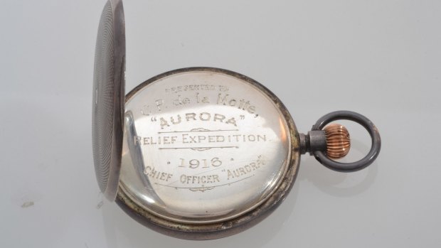 Engraving on the Aurora expedition watch.