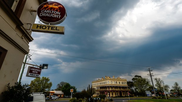 Storm clouds threaten over Lancefield on Friday.