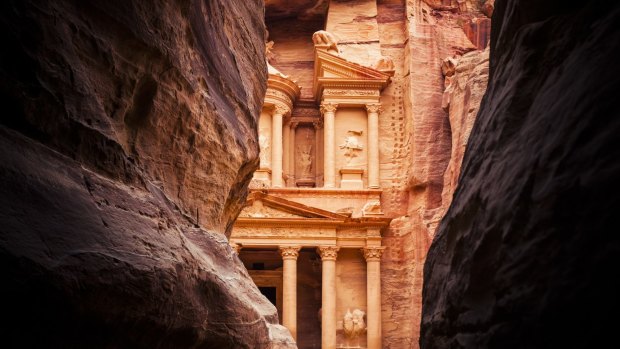 One of the most fascinating places to visit in the Middle East: The Treasury in Petra, Jordan.