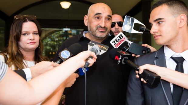 Bouncer Fady Taiba with his wife Danielle outside the Downing Centre.