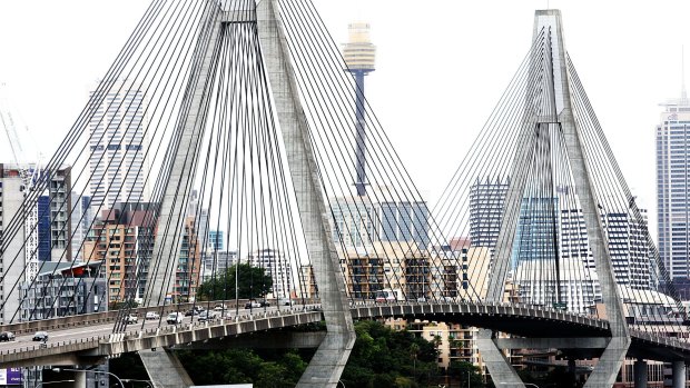 Aecom's chief urban designer admits his plans to reshape Anzac Bridge as a giant park are "absolutely out there". 