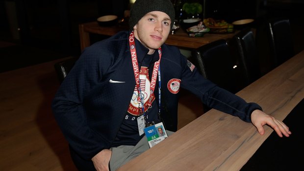 Patrick Kane in the Olympic Village at Sochi, Russia, 2014.