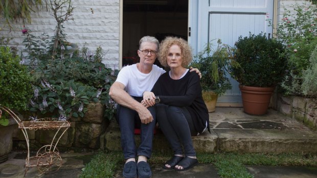 Ms Thompson with her husband Andrew at their home in Grays Point.