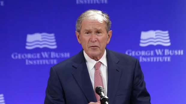 Former U.S. President George W. Bush speaking out in New York.