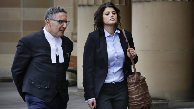 Katherine Abdallah with her barrister Gregory Stanton outside the Supreme Court on Wednesday. 