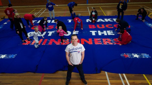 
Bit of a laugh: Comedian Danny McGinlay is spicing up the banners for the Bulldogs.