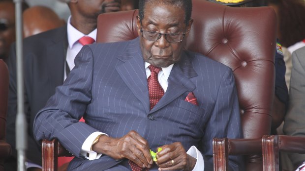 Robert Mugabe at his 92nd birthday celebrations.