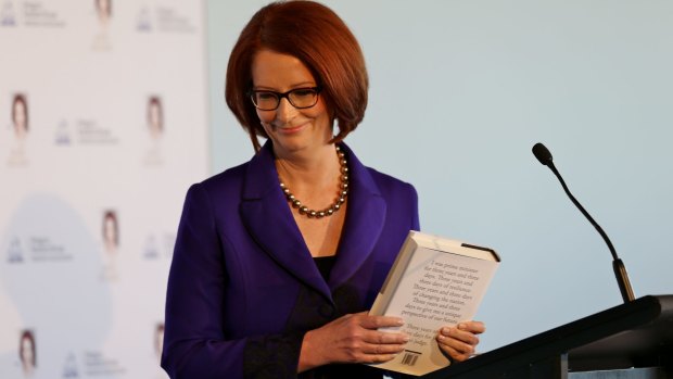 Self justification: Julia Gillard at the launch of her memoirs last week