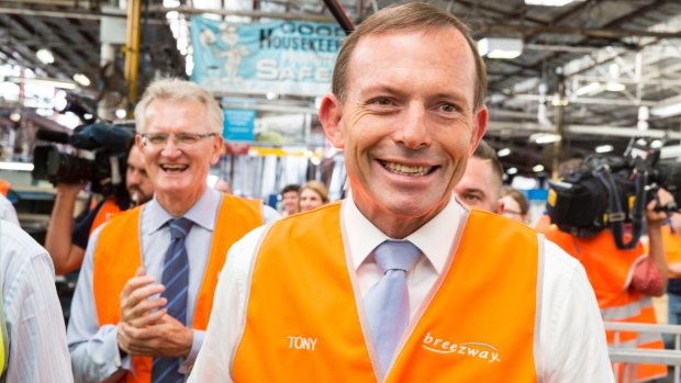 Prime Minister Tony Abbott campaigning with Bill Glasson in the lead-up to the Griffith byelection.