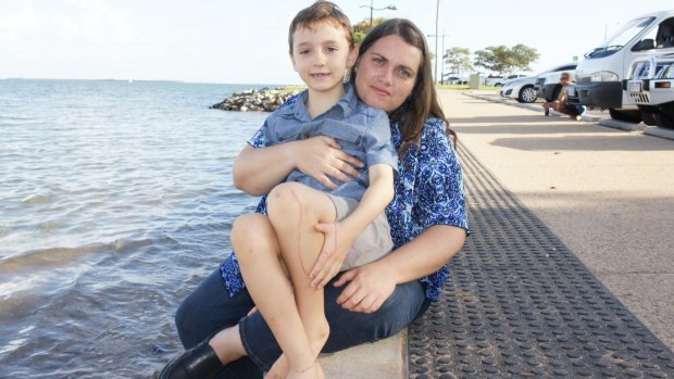 Wellington Point's Sebastian Murphy, 6, with mum Raelene, who were both stung by an irukandji morbakki fenneri. Sebastian lost consciousness and was hospitalised after being stung on New Year's Eve.