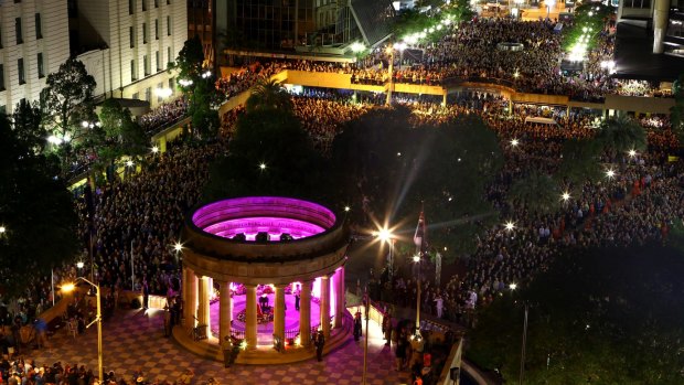 About 40,000 people attended the 2015 Anzac Day dawn service in Brisbane.