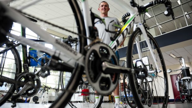 National Road Race champion Simon Gerrans at the Australian Insitute of Sport Physiology Centre in Bruce where he will undergo testing.
