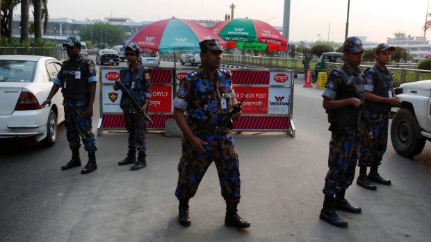 Security in Dhaka was beefed up after a suspected militant died Friday when he exploded a bomb at the future headquarters of the Bangladesh security agency, officials said.