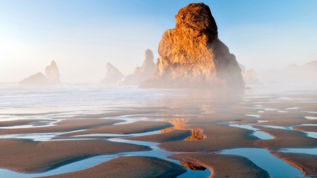 Sea stacks and low tide reflecting pools at Samuel H Boardman State Scenic Corridor, Oregon