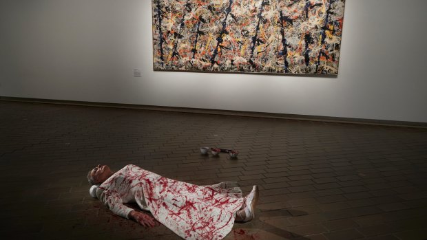 Mike Parr's recent performance at the National Gallery of Australia involved being spattered with his own blood in front of Jackson Pollock's <i>Blue Poles</i>.