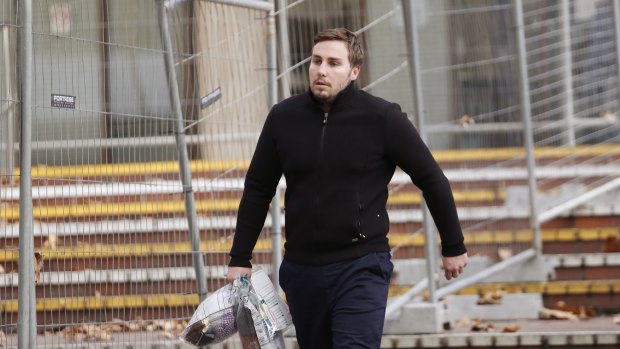 Adam Cranston leaves a police station on May 18 after being granted bail.